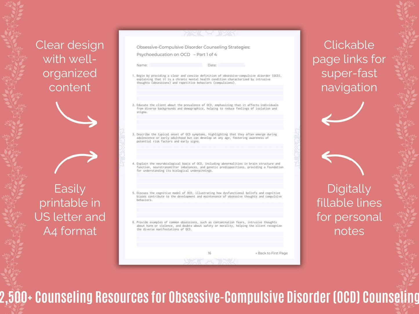 OCD Bundle, Therapist, Obsessive, Compulsive, OCD Counseling, OCD Template, Disorder, OCD Workbook, OCD Resource, OCD Worksheet, Counselor, Mental Health, OCD Therapy