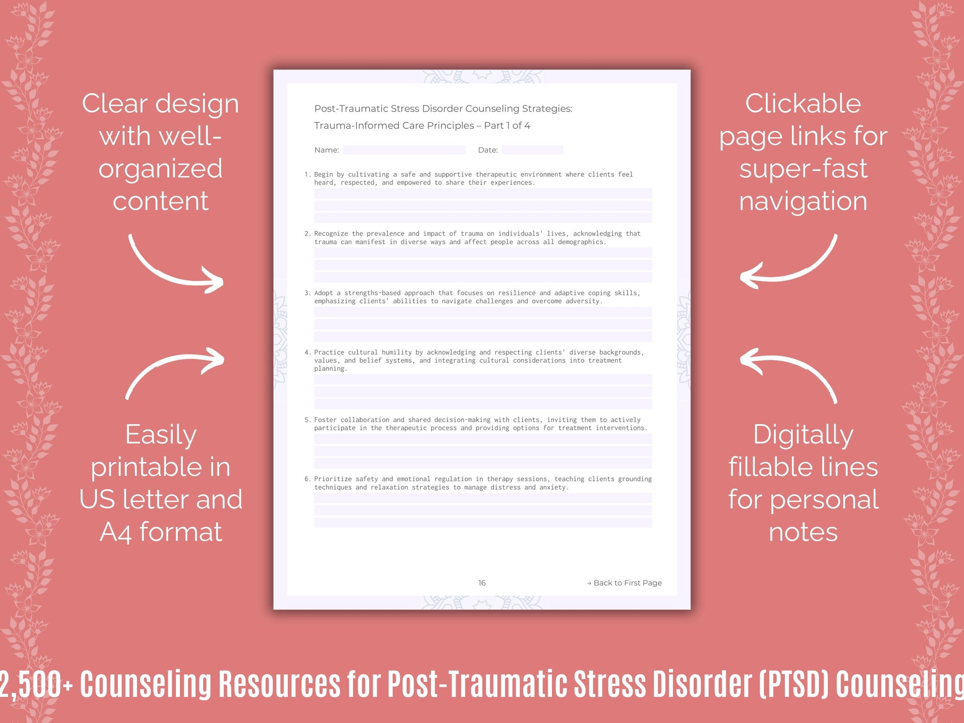 PTSD Resource, PTSD Counseling, PTSD Workbook, Post, Stress, Mental Health, PTSD Bundle, PTSD Therapy, PTSD Template, Counselor, Therapist, PTSD Worksheet, Traumatic