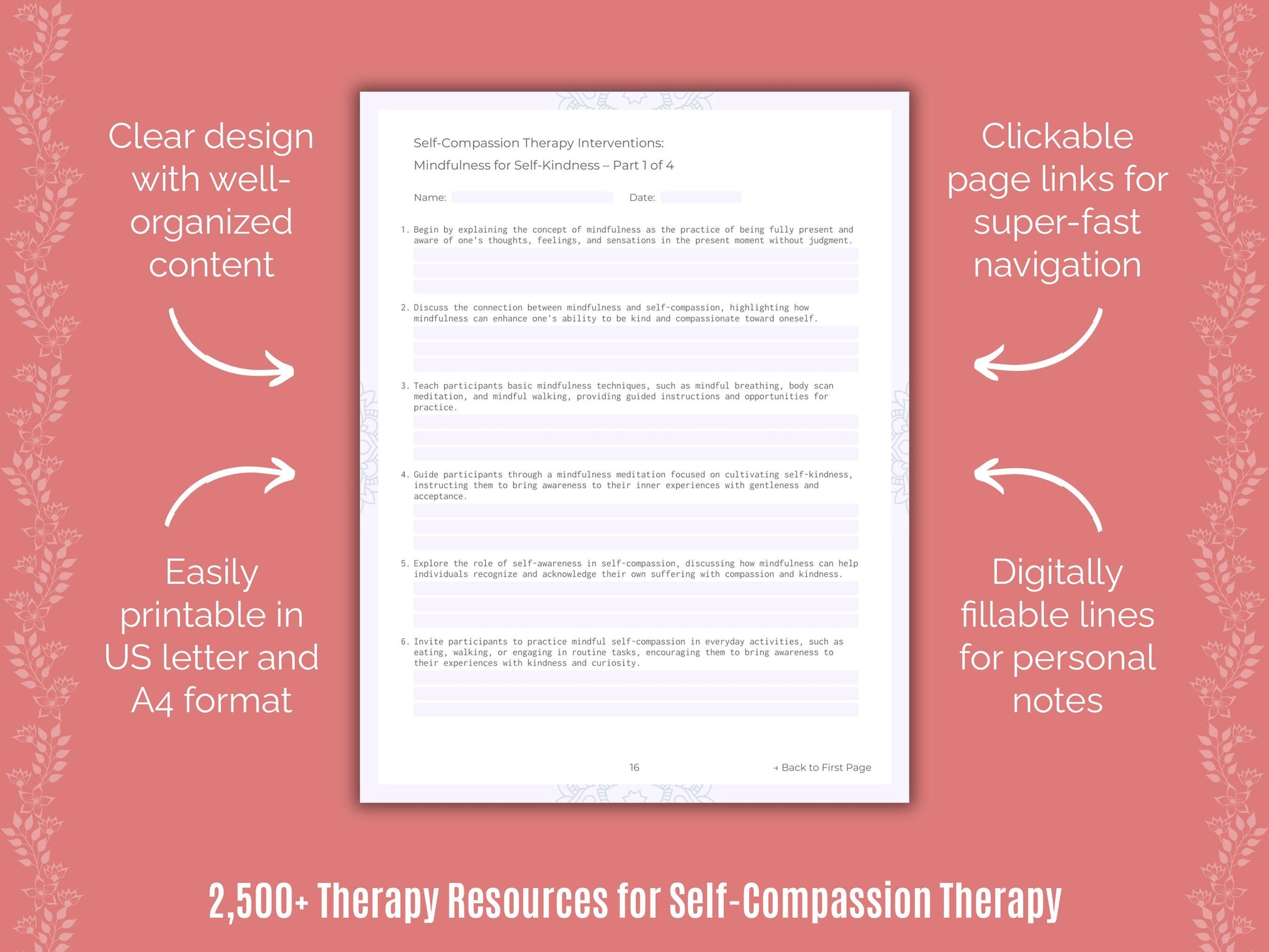 Self Compassion Workbook Health Idea