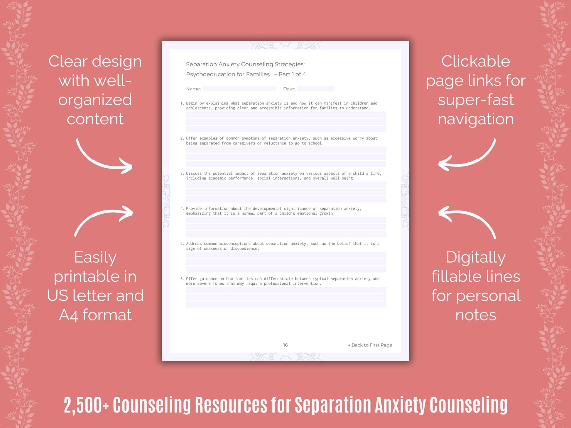Separation, Separation Idea, Counselor, Separation Worksheet, Separation Workbook, Separation Template, Mental Health, Anxiety, Counseling, Separation Therapy, Separation Bundle, Separation Resource, Therapist