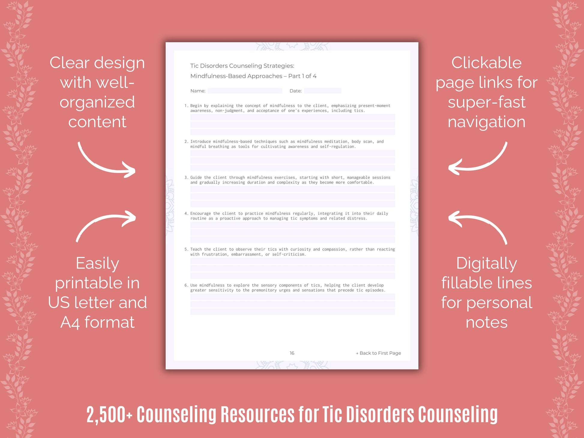Counseling Questions Worksheets