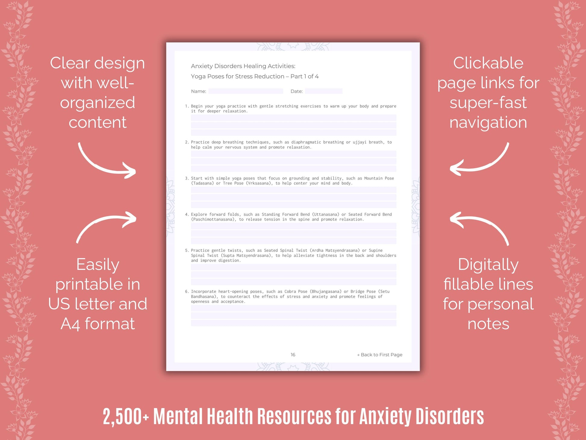 Mental Health Strategies Worksheets
