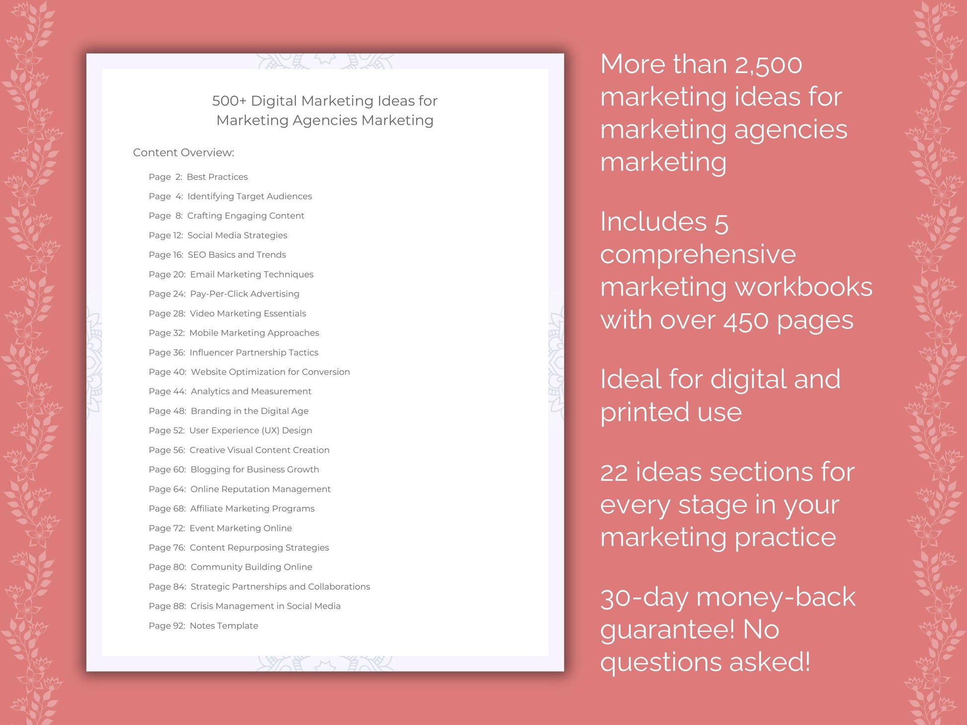 Content Marketing Ideas Worksheets