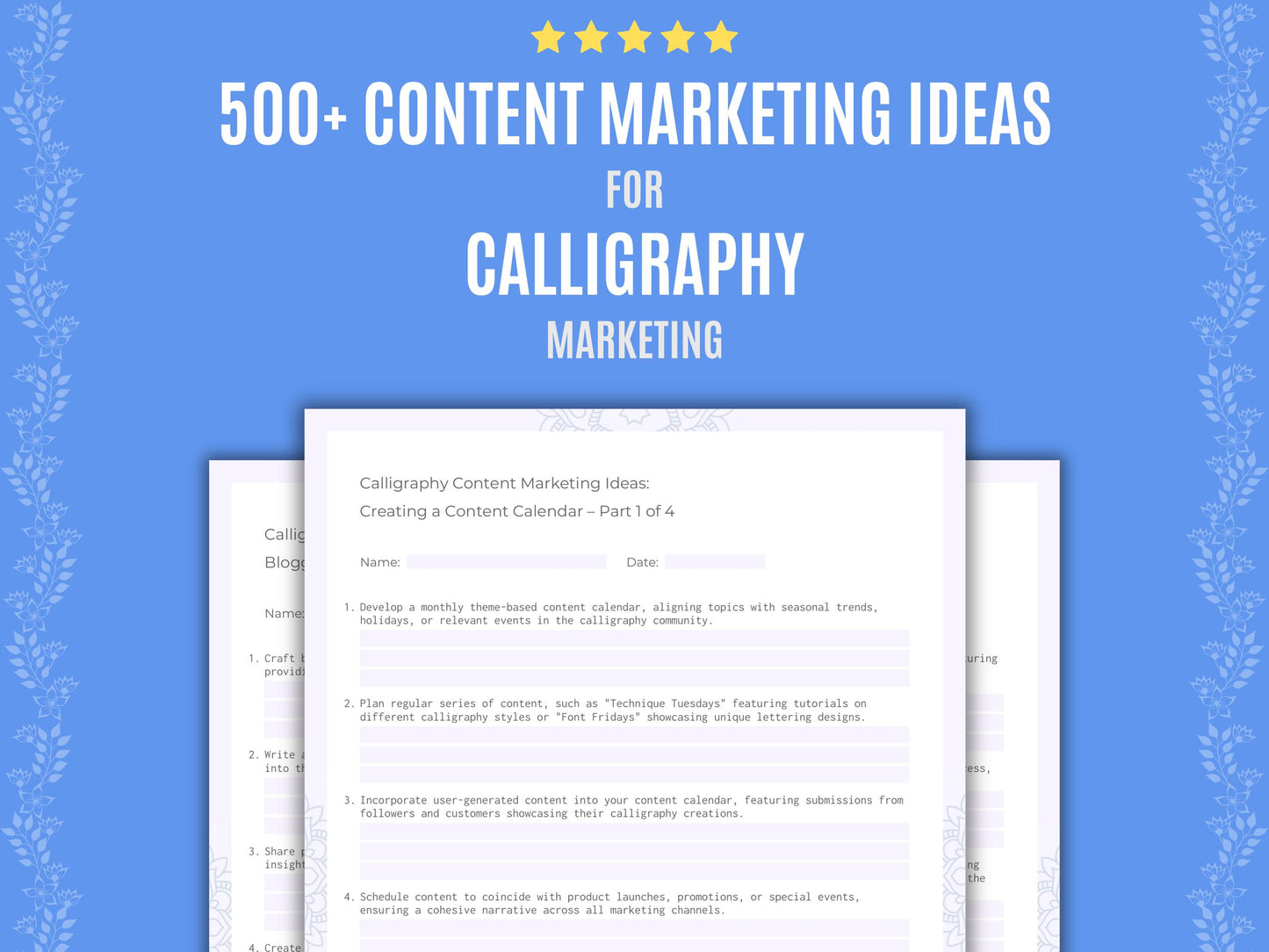 Calligraphy Content Marketing Ideas Resource