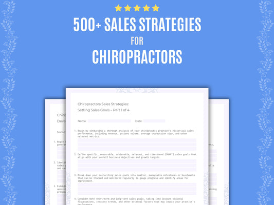 Chiropractors Sales Strategies Worksheets
