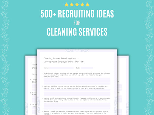 Cleaning Services Recruiting Ideas Workbook