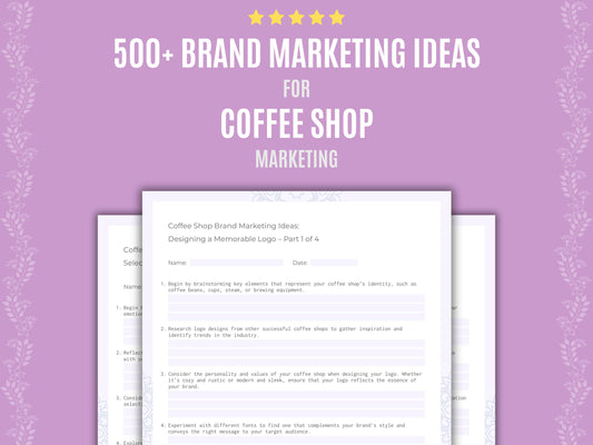 Coffee Shop Marketing Worksheets