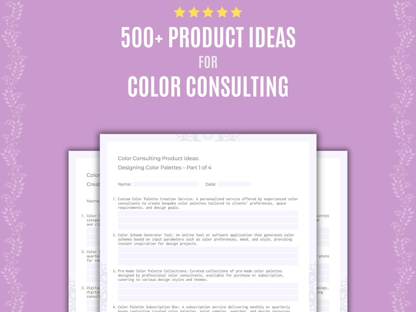 Color Consulting Business Worksheets