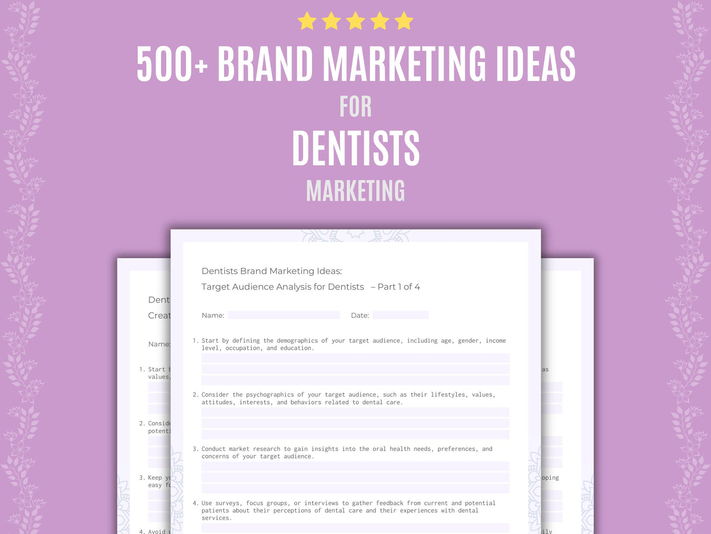 Dentists Marketing Workbook
