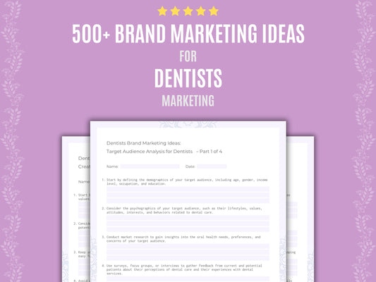 Dentists Marketing Workbook