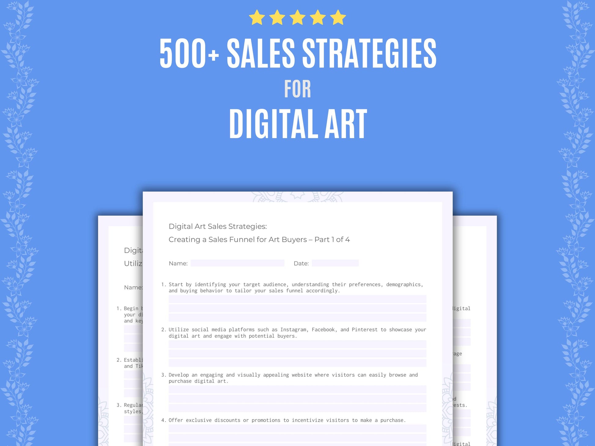 Digital Art Business Worksheets