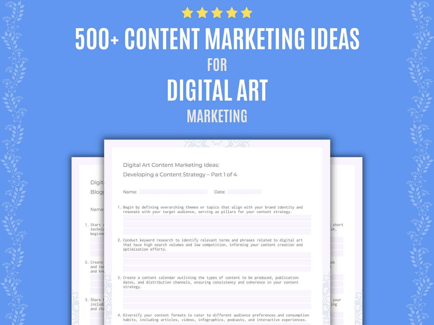 Digital Art Content Marketing Ideas Workbook