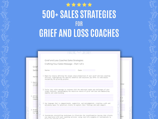 Grief and Loss Coaches Sales Strategies Workbook