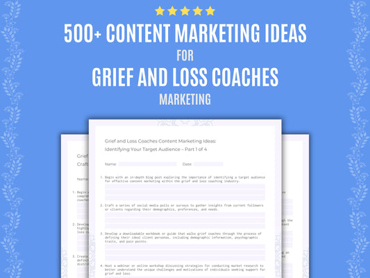 Grief and Loss Coaches Marketing Worksheets