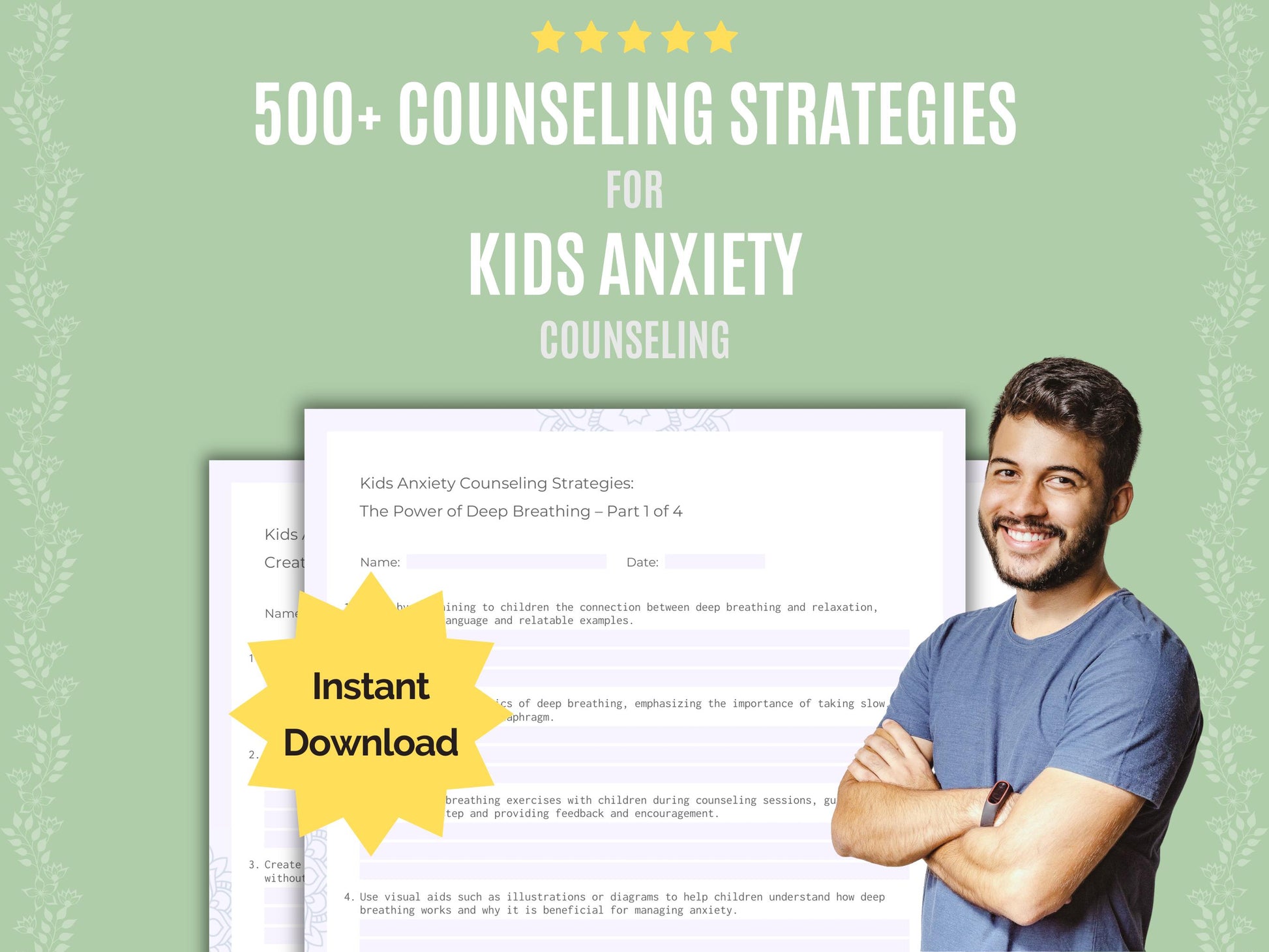 Kids Anxiety Counseling Worksheets