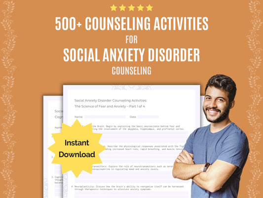 Social Anxiety Disorder Counseling Activities Worksheets
