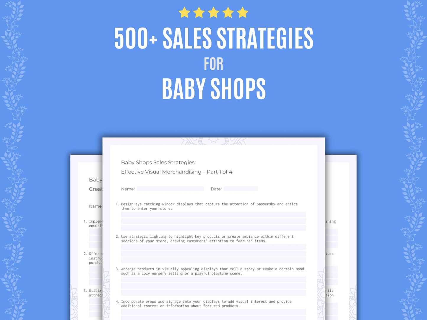 Baby Shops Sales Strategies Worksheets