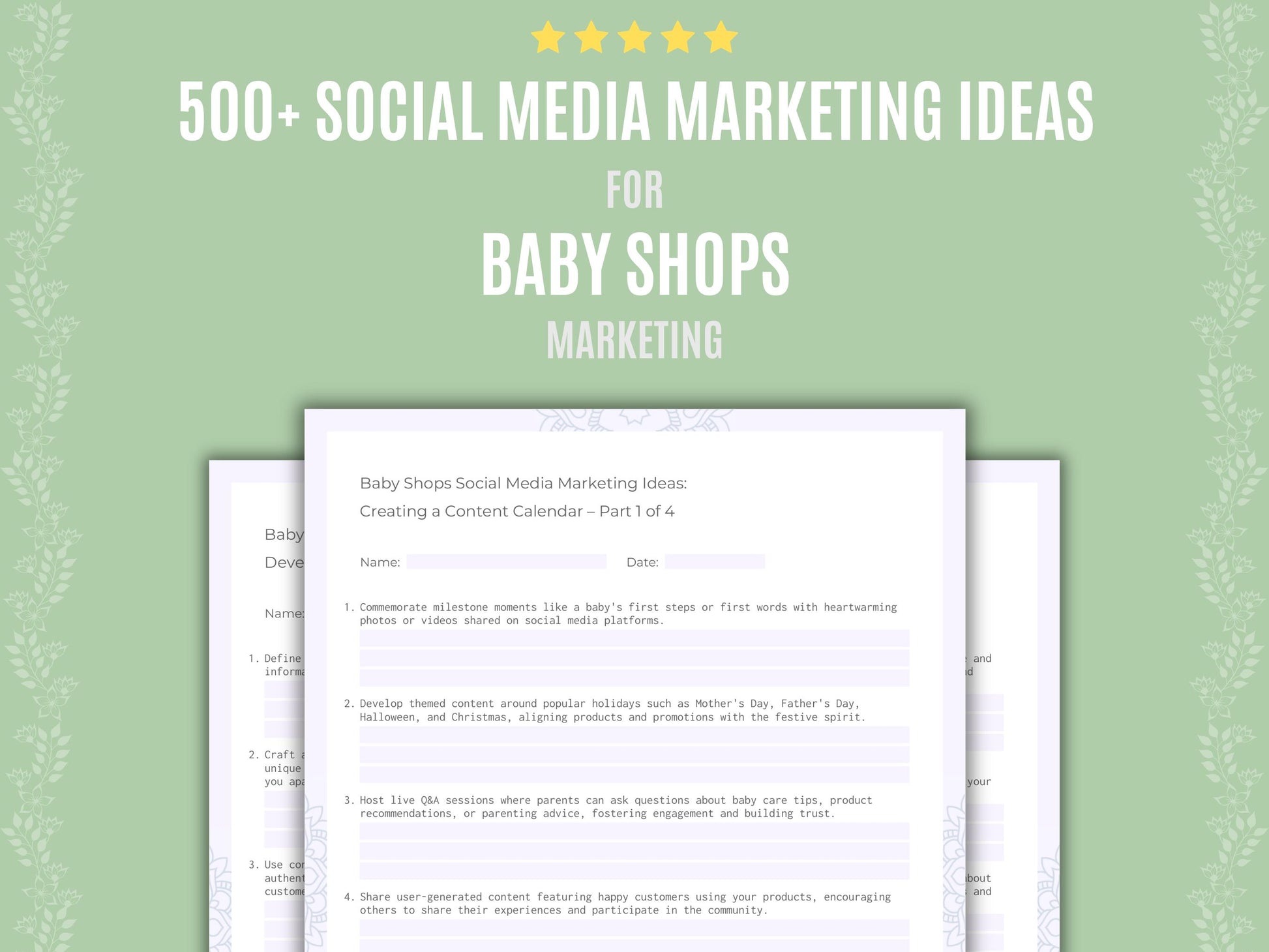 Baby Shops Marketing Workbook