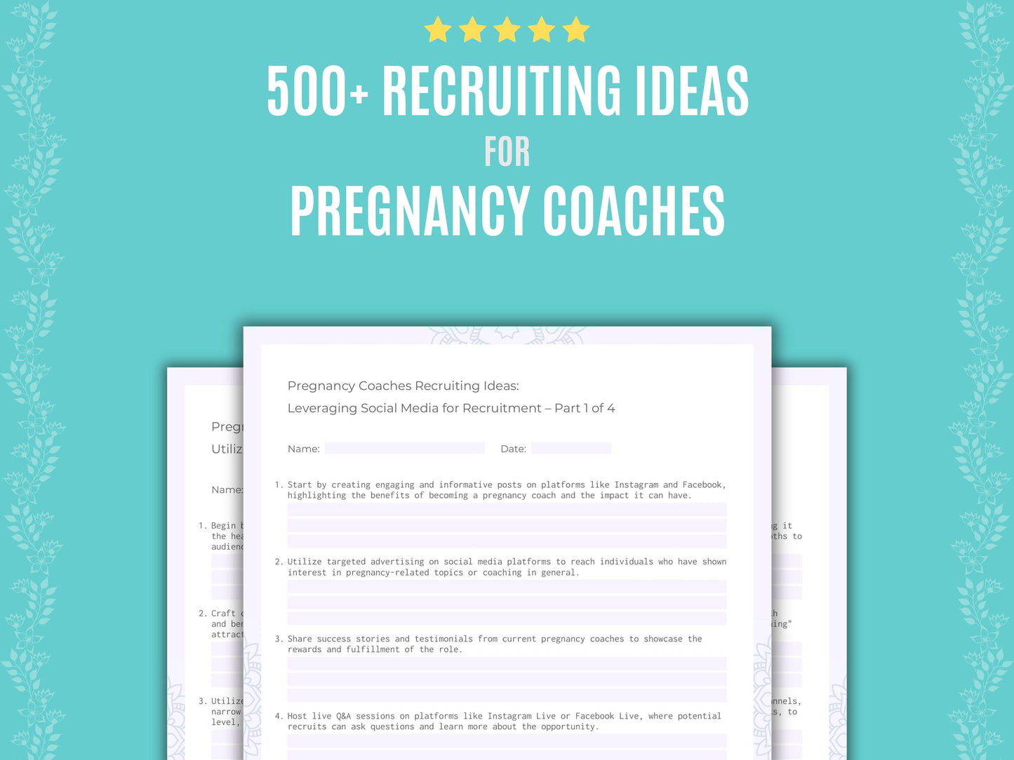Pregnancy Coaches Recruiting Ideas Worksheets