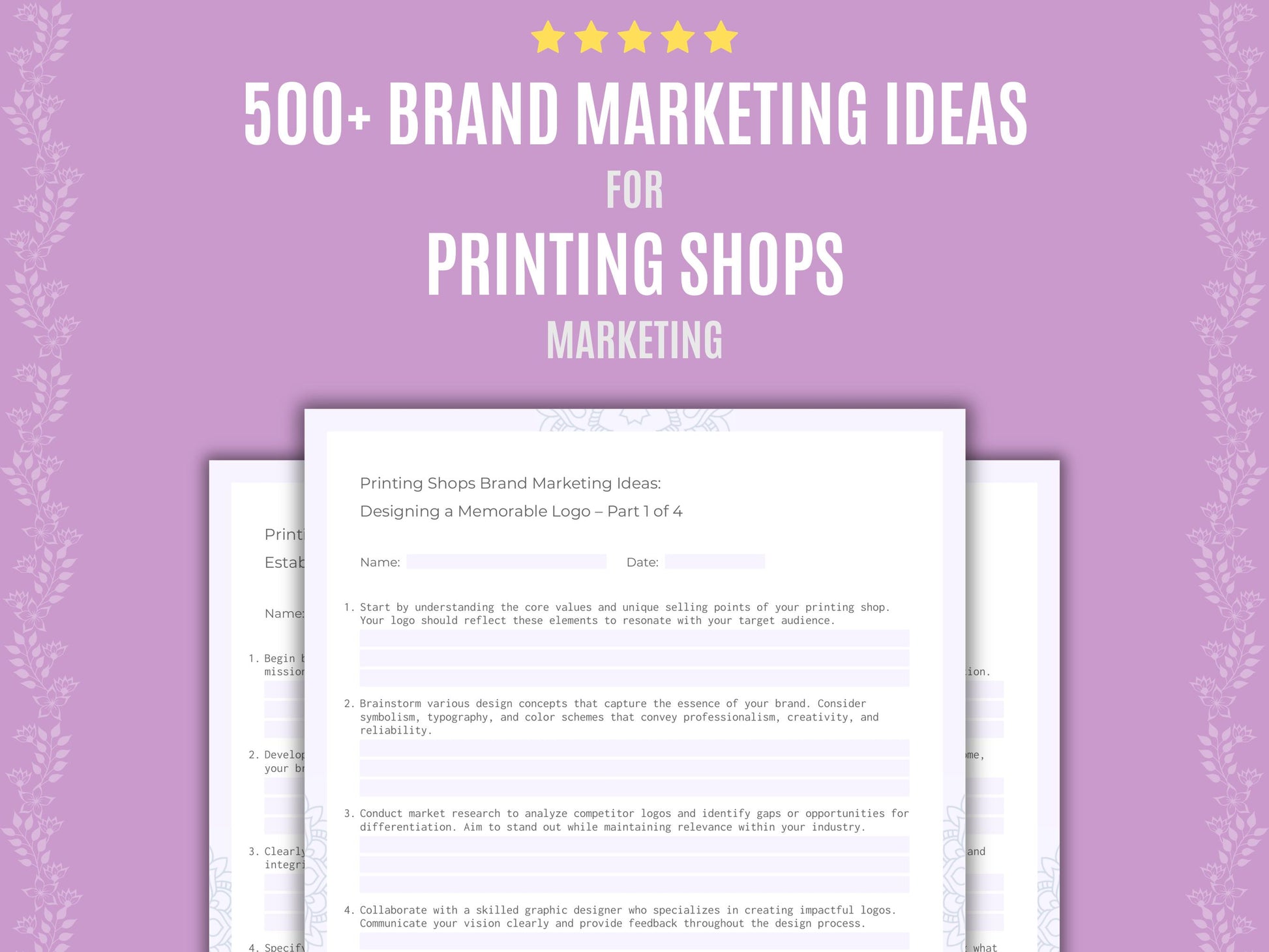Printing Shops Marketing Workbook