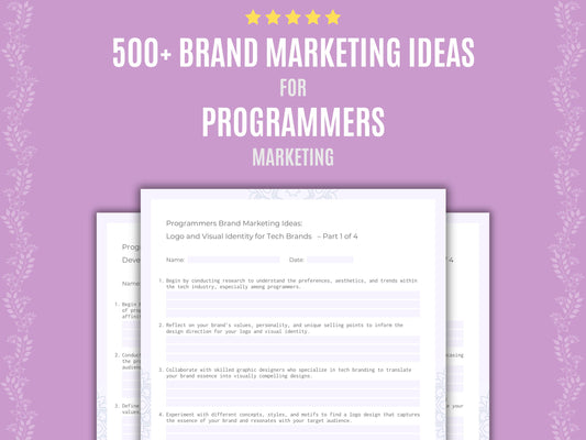 Programmers Brand Marketing Ideas Worksheets