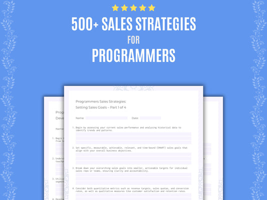 Programmers Sales Strategies Workbook