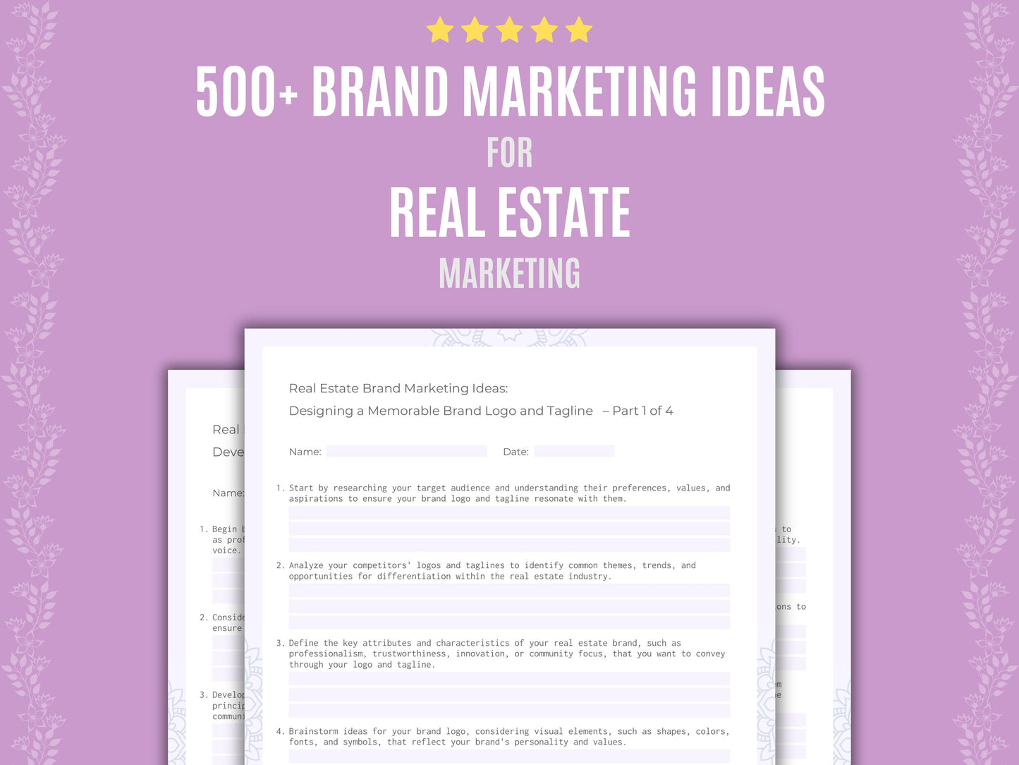 Real Estate Brand Marketing Ideas Workbook