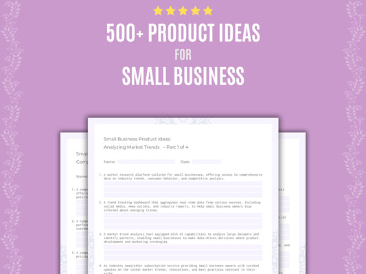 Small Business Product Ideas Worksheets