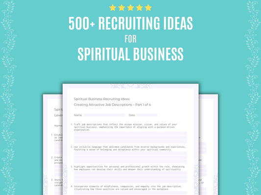 Spiritual Business Business Worksheets