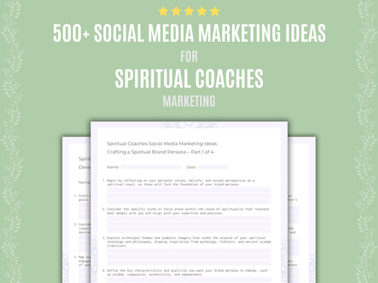 Spiritual Coaches Social Media Marketing Ideas Worksheets