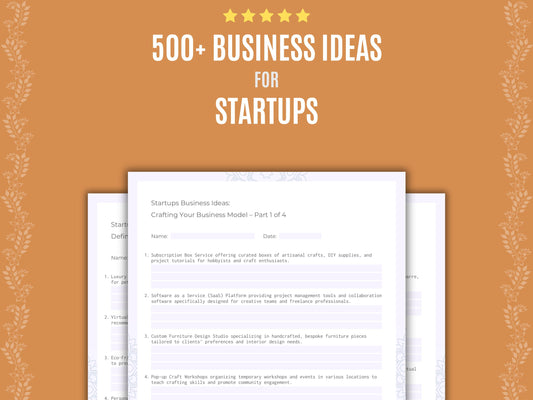 Startups Business Ideas Workbook