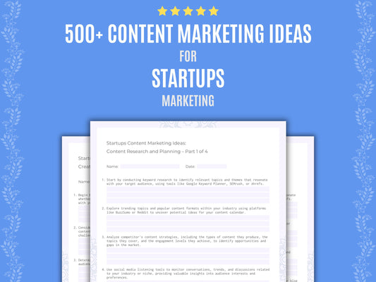 Startups Content Marketing Ideas Resource