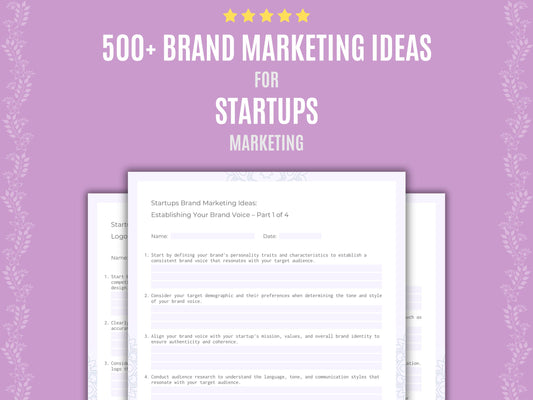 Startups Marketing Worksheets