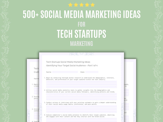Tech Startups Social Media Marketing Ideas Workbook