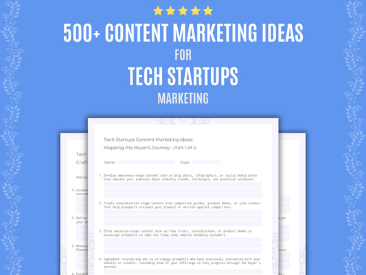 Tech Startups Content Marketing Ideas Worksheets