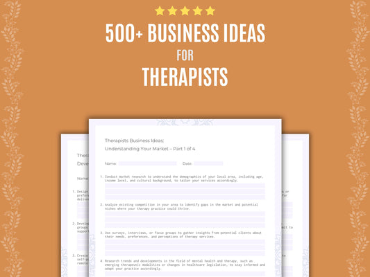 Therapists Business Ideas Worksheets