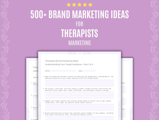 Therapists Brand Marketing Ideas Resource