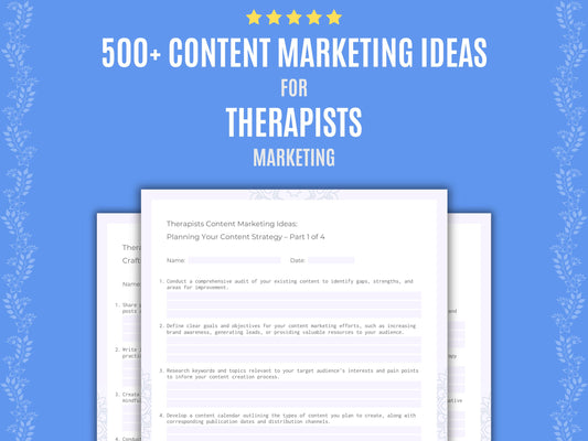 Therapists Content Marketing Ideas