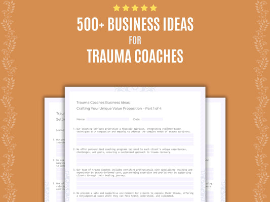 Trauma Coaches Business Ideas Worksheets