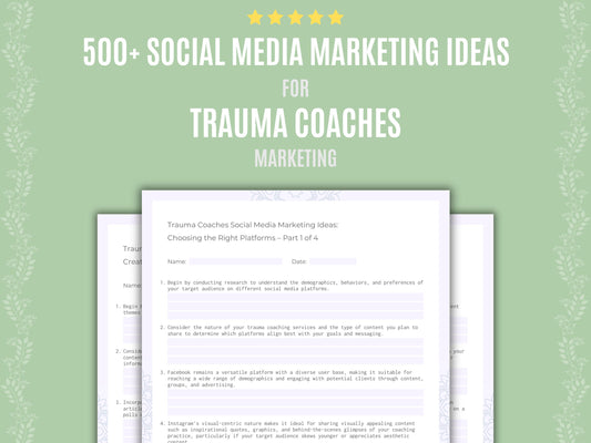 Trauma Coaches Social Media Marketing Ideas Resource