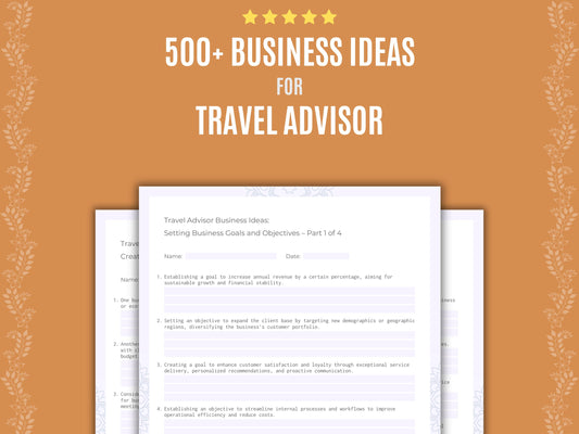 Travel Advisor Business Worksheets