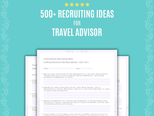Travel Advisor Recruiting Ideas Worksheets