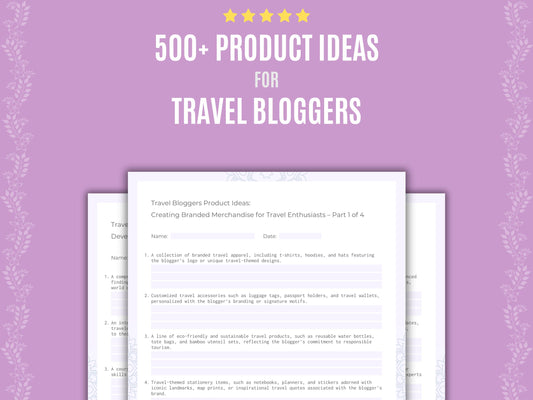 Travel Bloggers Business Worksheets