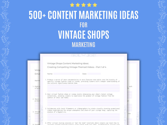 Vintage Shops Content Marketing Ideas Resource