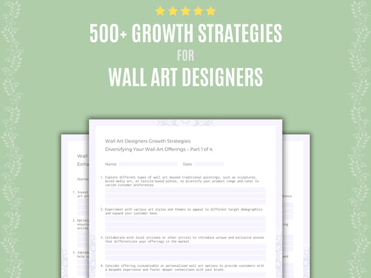 Wall Art Designers Growth Strategies Workbook