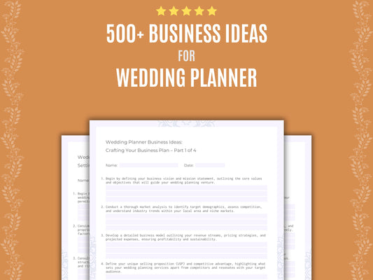 Wedding Planner Business Ideas Workbook