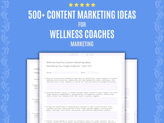 Wellness Coaches Marketing Worksheets