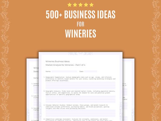 Wineries Business Ideas Workbook