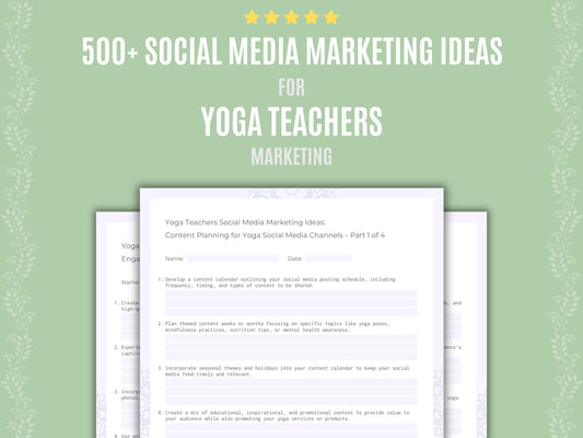 Yoga Teachers Social Media Marketing Ideas Resource