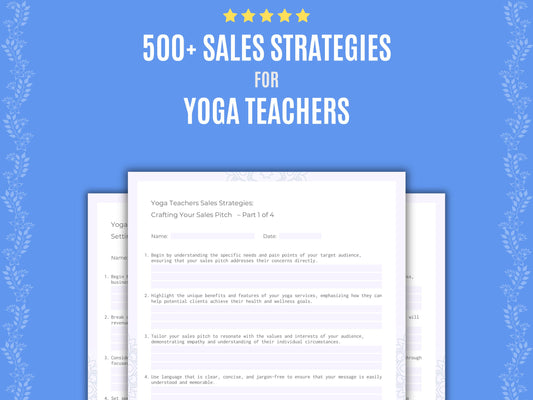 Yoga Teachers Sales Strategies Worksheets